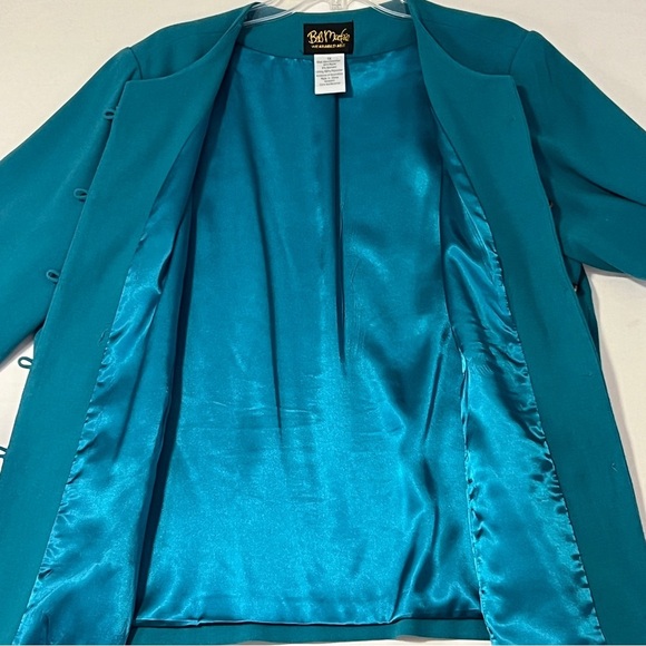 BOB MACKIE WEARABLE ART Jacket Womens Plus 1X Button Front Lined Turquoise Blue‎ - Picture 9 of 14